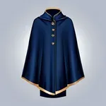 Dark blue cape with gold buttons image